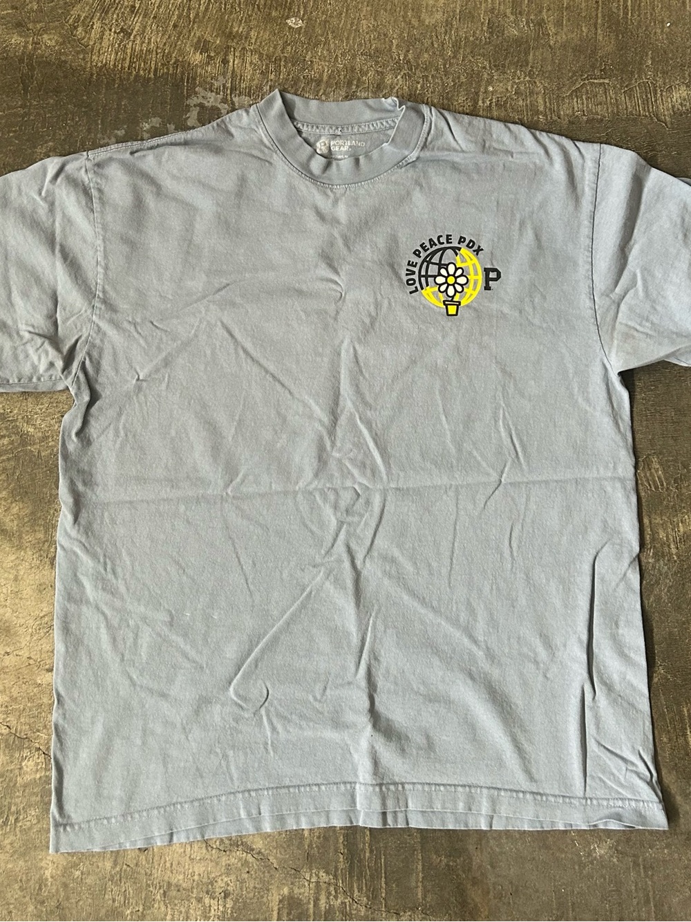 Portland Gear - Love Peace PDX Light Blue Graphic Short Sleeve Tee
